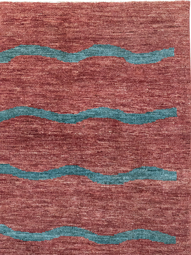 Modern Persian Gabbeh Square Accent Carpet, No.33058 - Gsblank