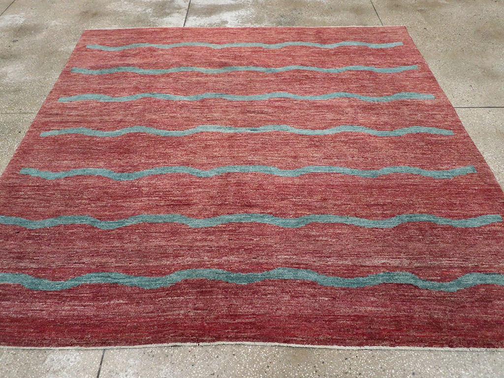 Modern Persian Gabbeh Square Accent Carpet, No.33058 - Gsblank