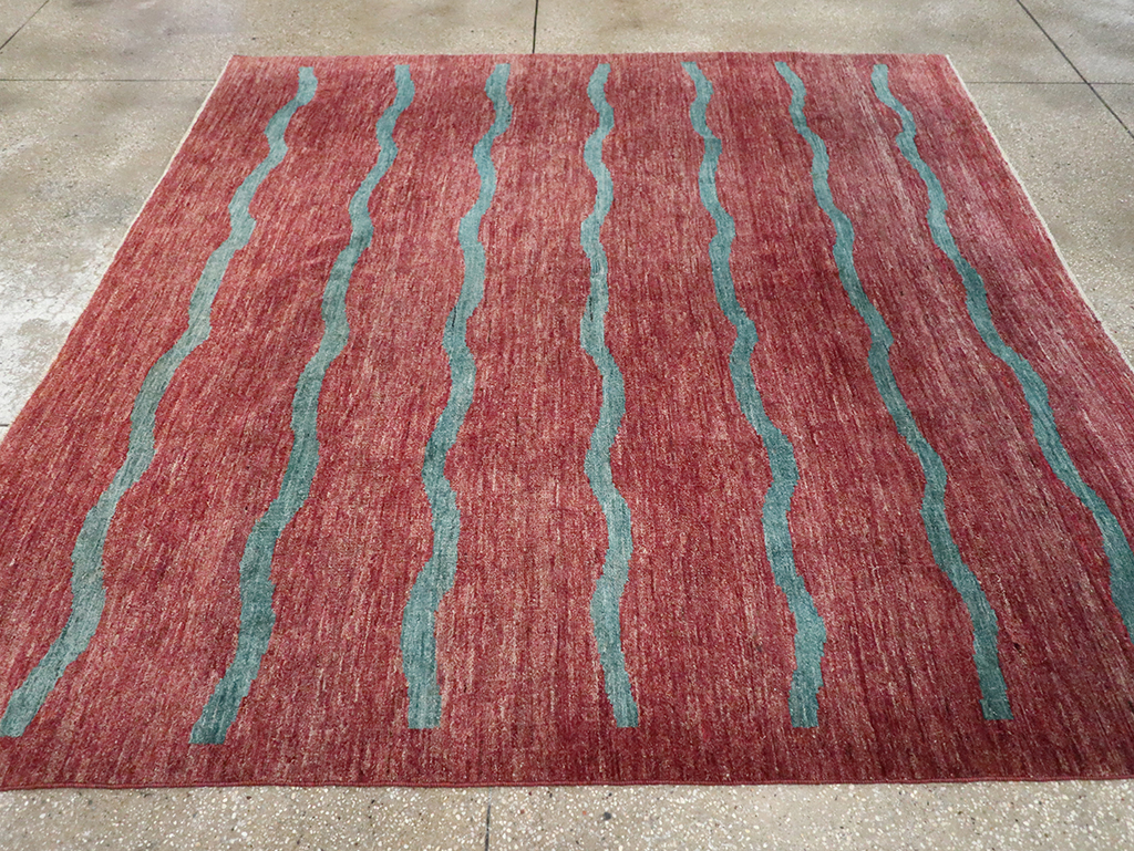 Modern Persian Gabbeh Square Accent Carpet, No.33058 - Gsblank