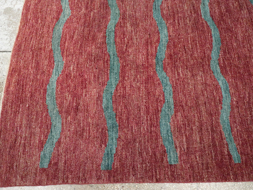 Modern Persian Gabbeh Square Accent Carpet, No.33058 - Gsblank