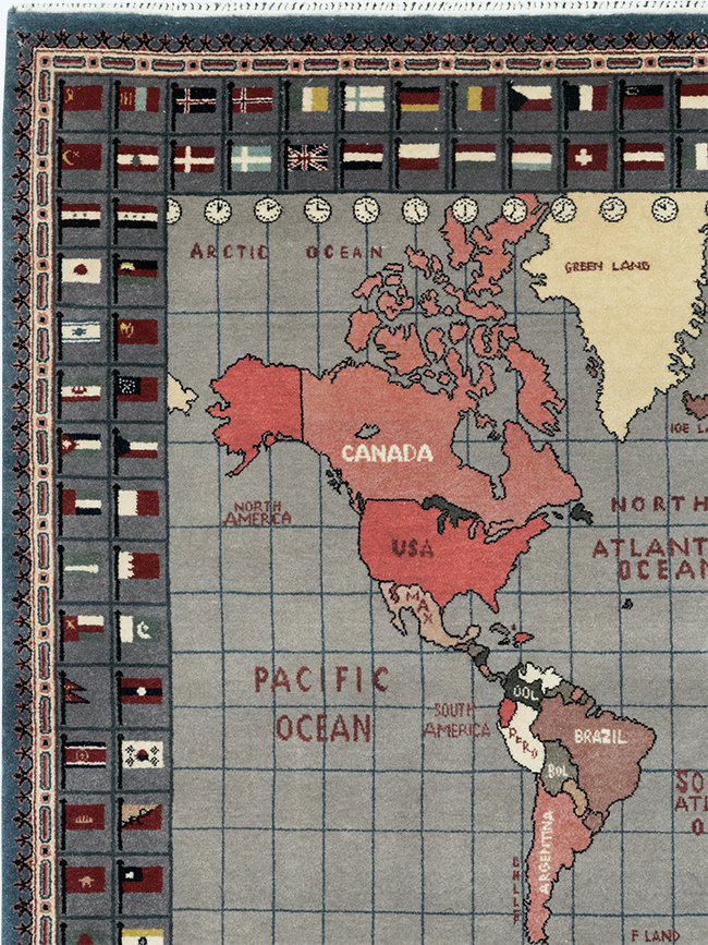 Modern Afghan Pictorial Map Rug, No.33059 - Gsblank