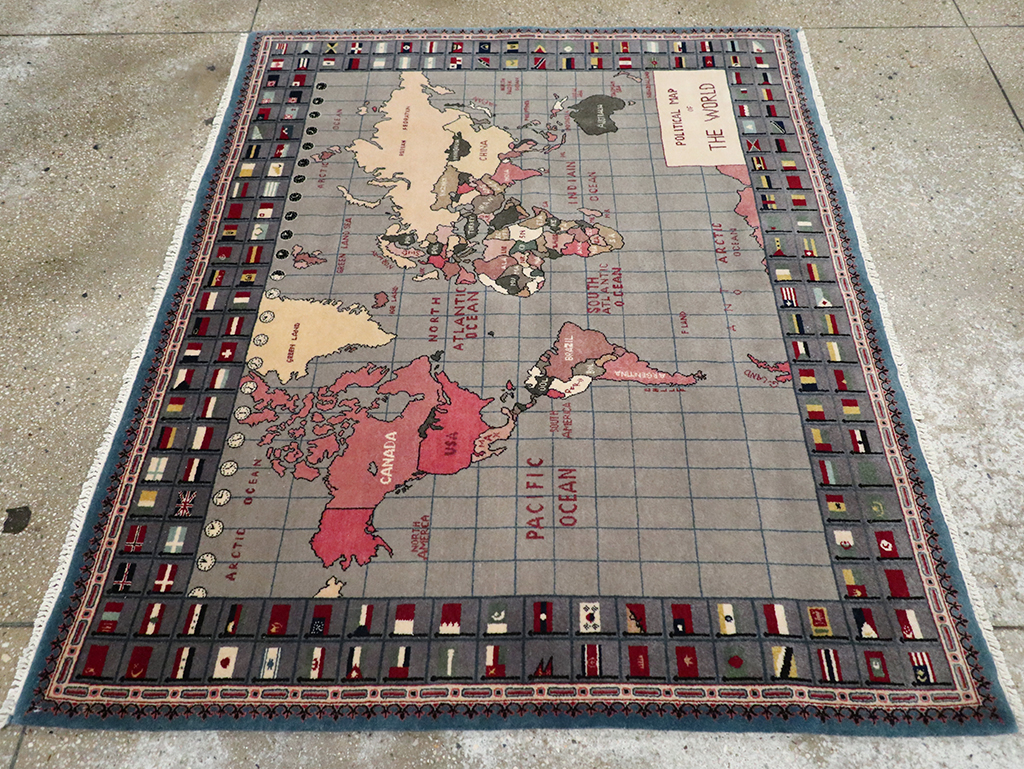 Modern Afghan Pictorial Map Rug, No.33059 - Gsblank