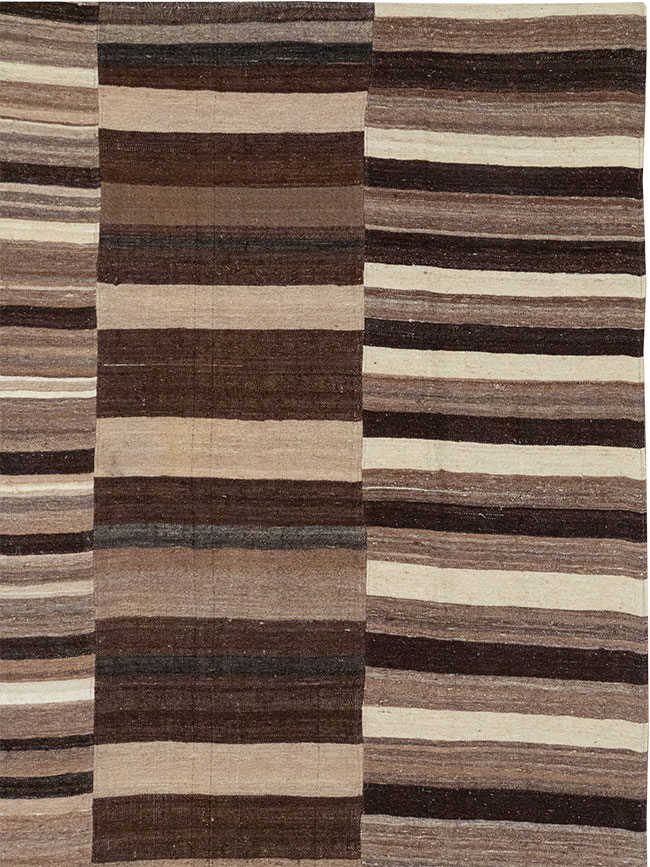 Vintage Turkish Flatweave Kilim Room Size Carpet, No.33073 - Gsblank