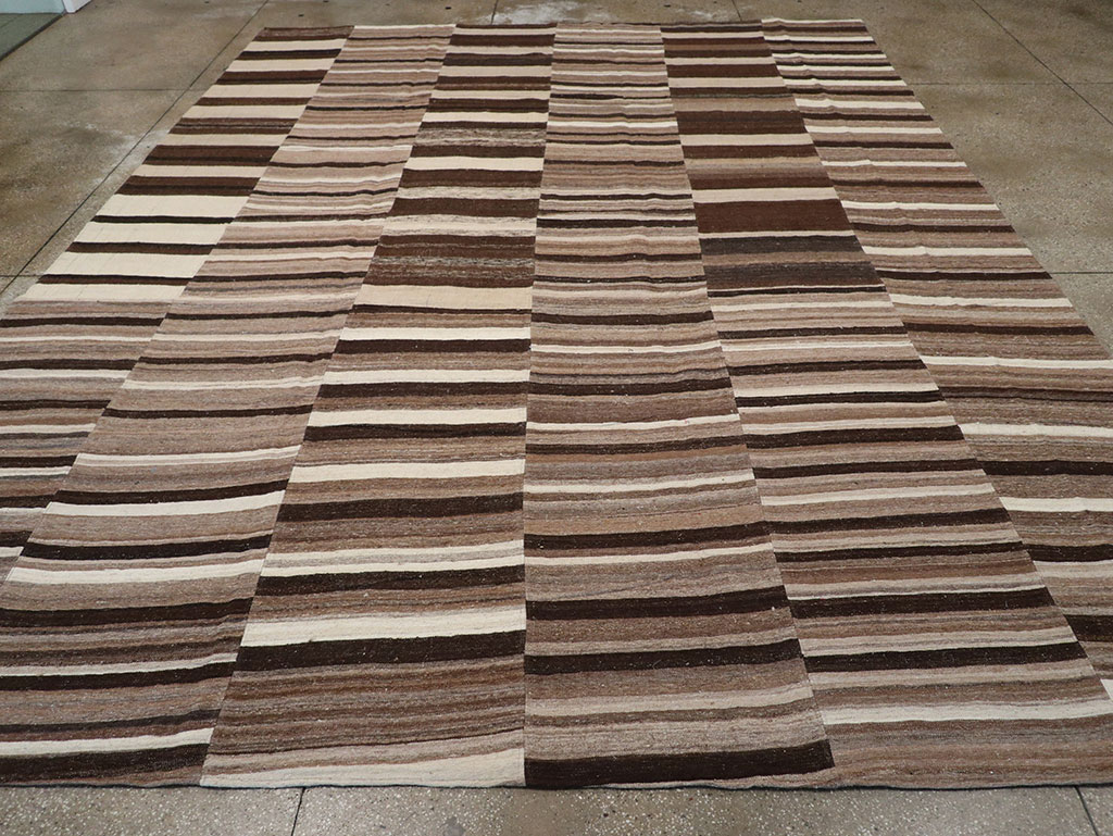 Vintage Turkish Flatweave Kilim Room Size Carpet, No.33073 - Gsblank