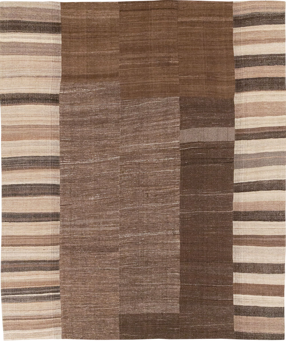 Vintage Turkish Flatweave Kilim Room Size Carpet, No.33076 - Gsblank