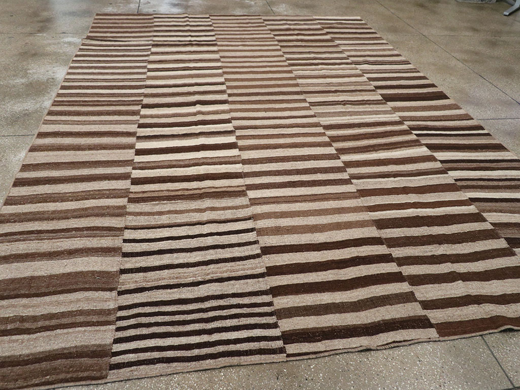 Vintage Turkish Flatweave Kilim Room Size Carpet, No.33085 - Gsblank