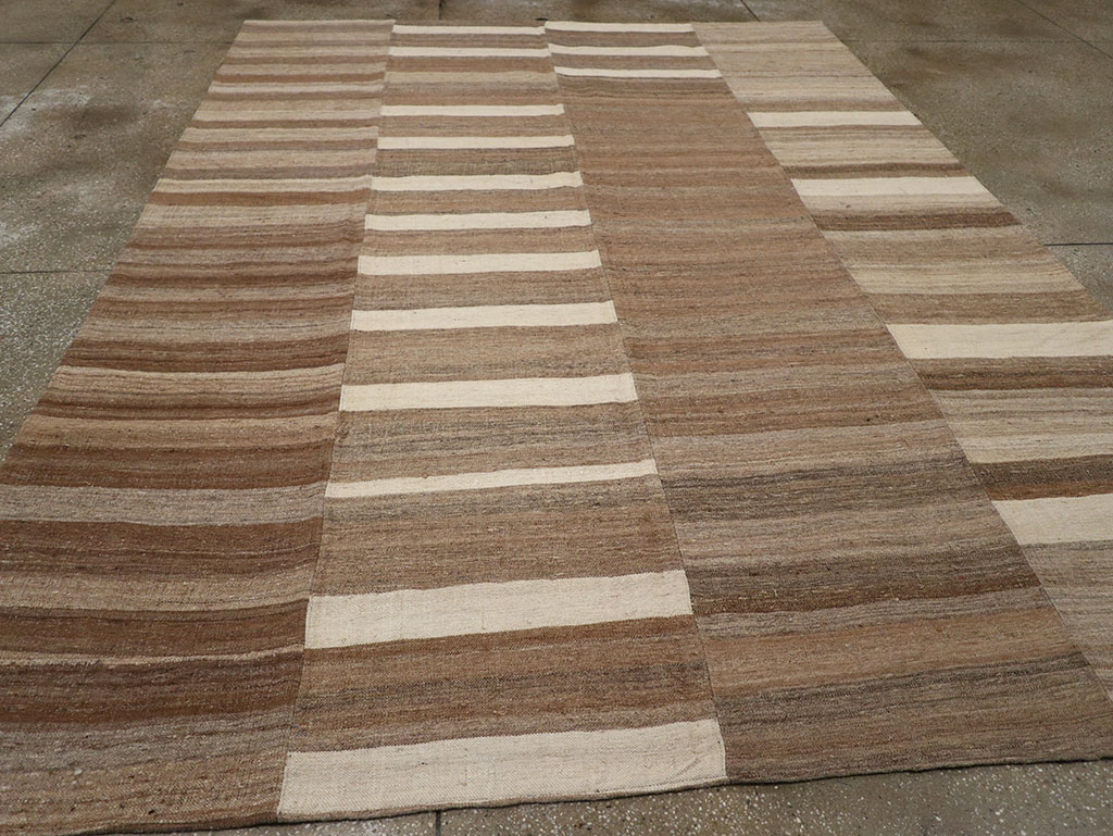 Vintage Turkish Flatweave Kilim Room Size Carpet, No.33093 - Gsblank