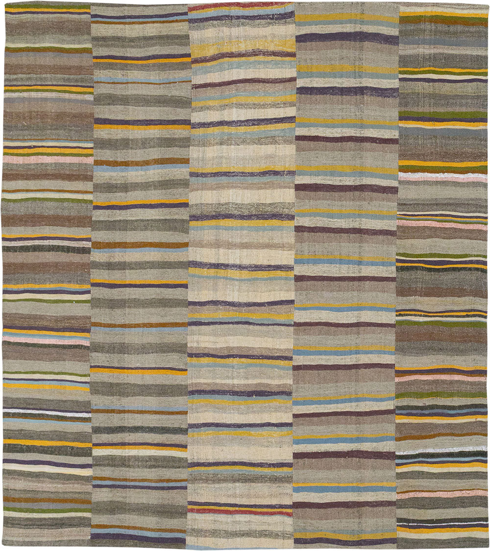 Vintage Turkish Flatweave Kilim Room Size Carpet, No.33094 - Gsblank