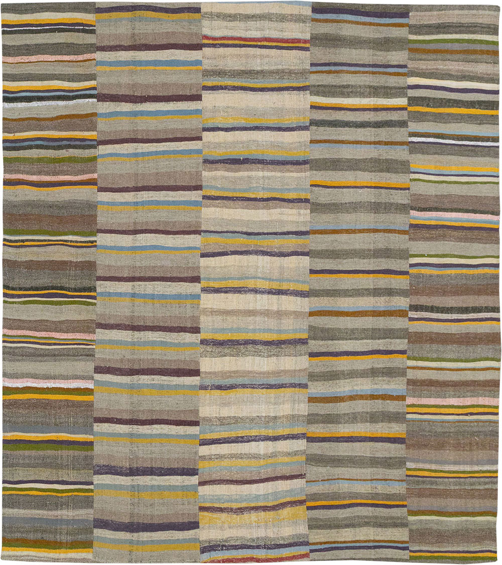 Vintage Turkish Flatweave Kilim Room Size Carpet, No.33094 - Gsblank