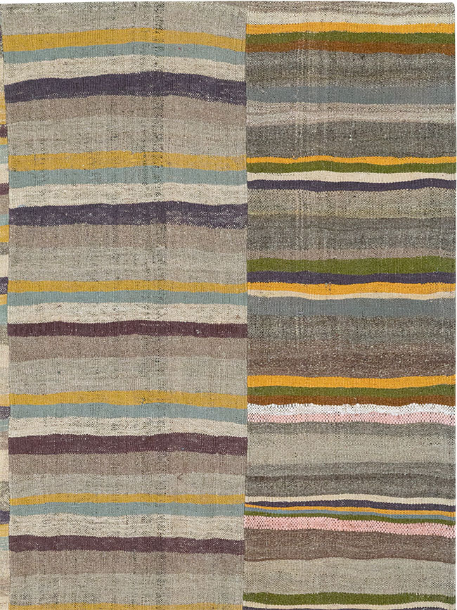 Vintage Turkish Flatweave Kilim Room Size Carpet, No.33094 - Gsblank