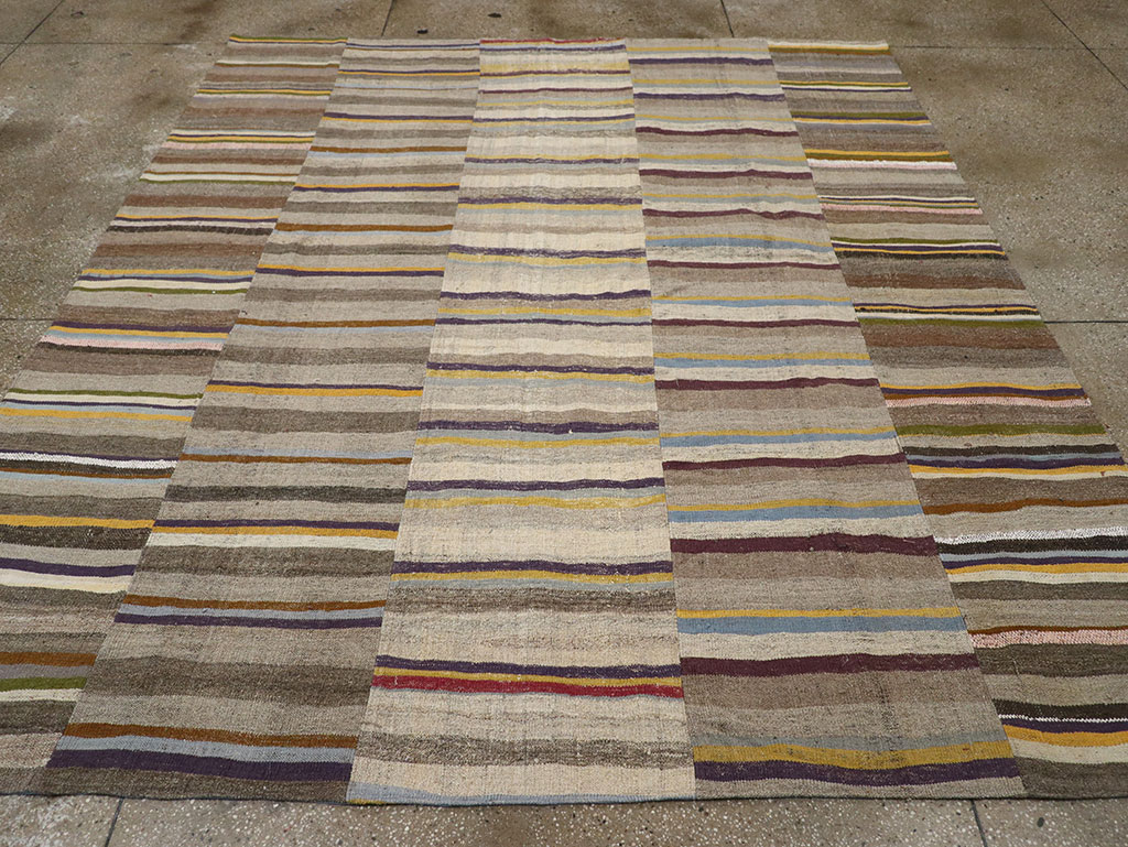 Vintage Turkish Flatweave Kilim Room Size Carpet, No.33094 - Gsblank