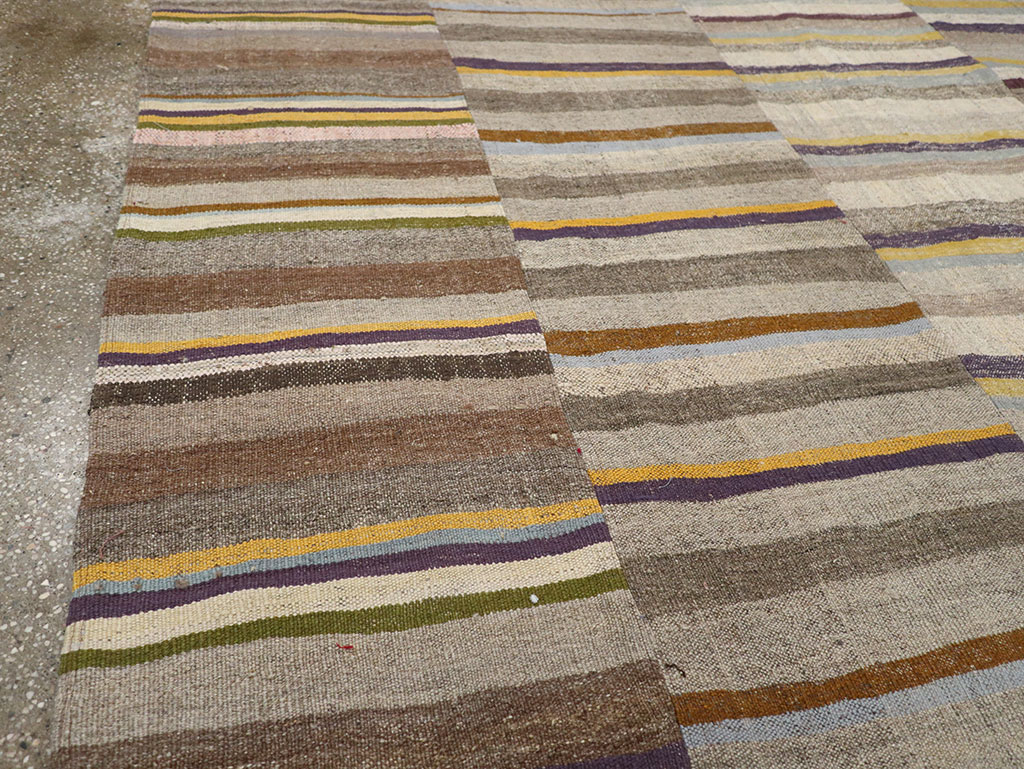 Vintage Turkish Flatweave Kilim Room Size Carpet, No.33094 - Gsblank