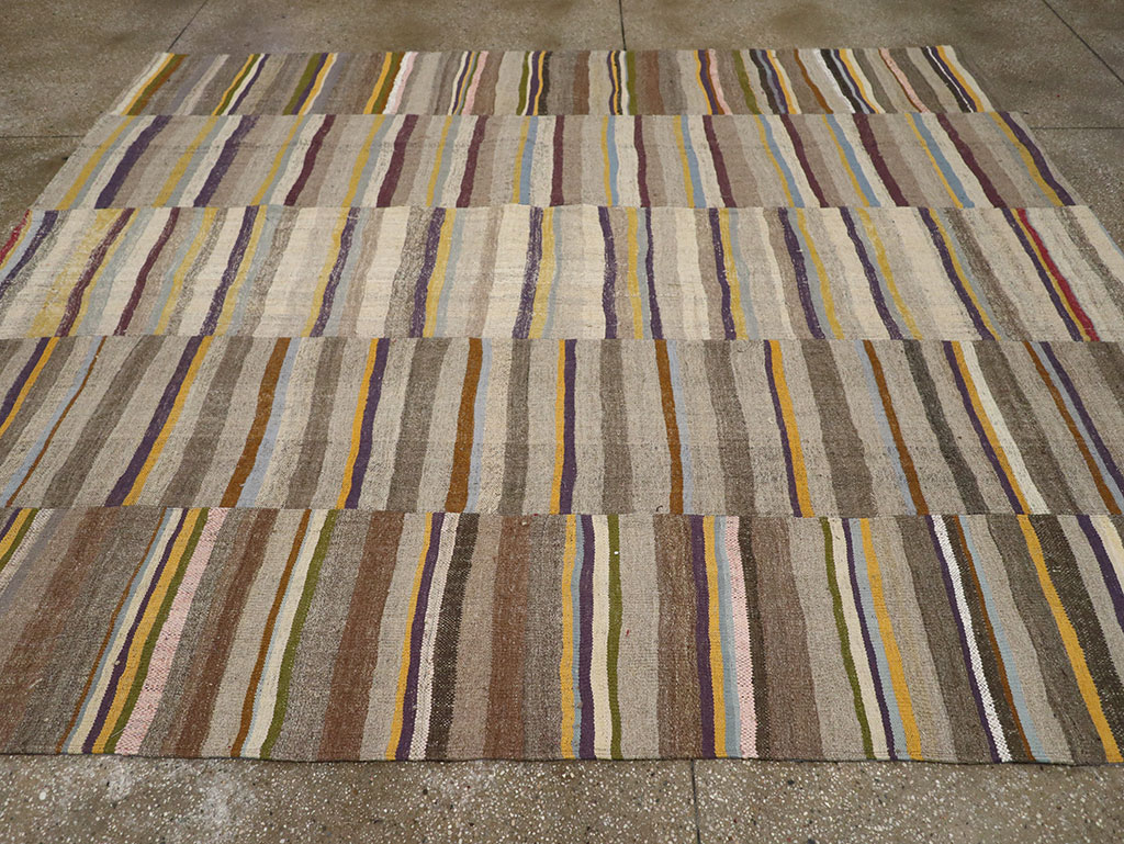 Vintage Turkish Flatweave Kilim Room Size Carpet, No.33094 - Gsblank