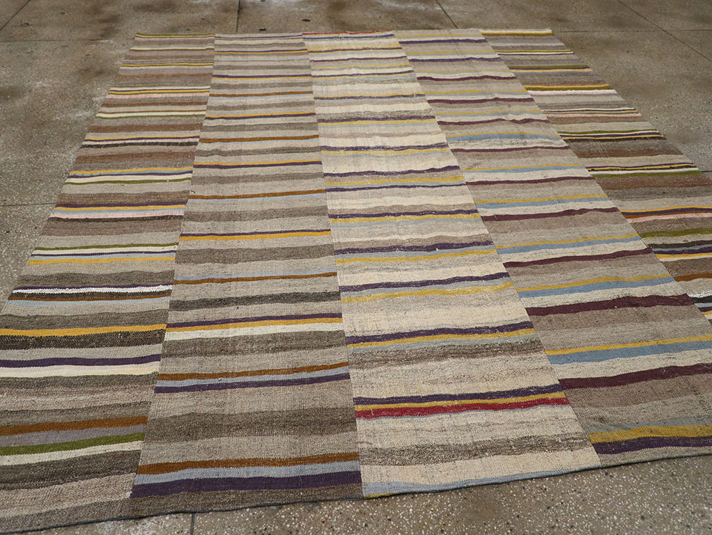 Vintage Turkish Flatweave Kilim Room Size Carpet, No.33094 - Gsblank