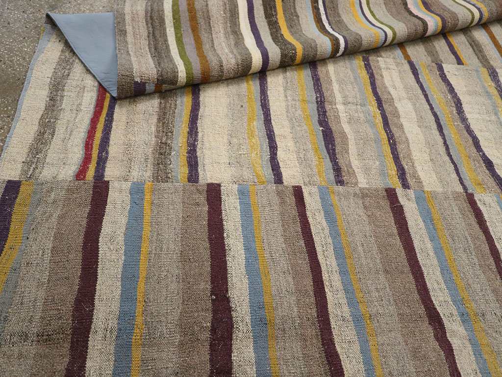 Vintage Turkish Flatweave Kilim Room Size Carpet, No.33094 - Gsblank