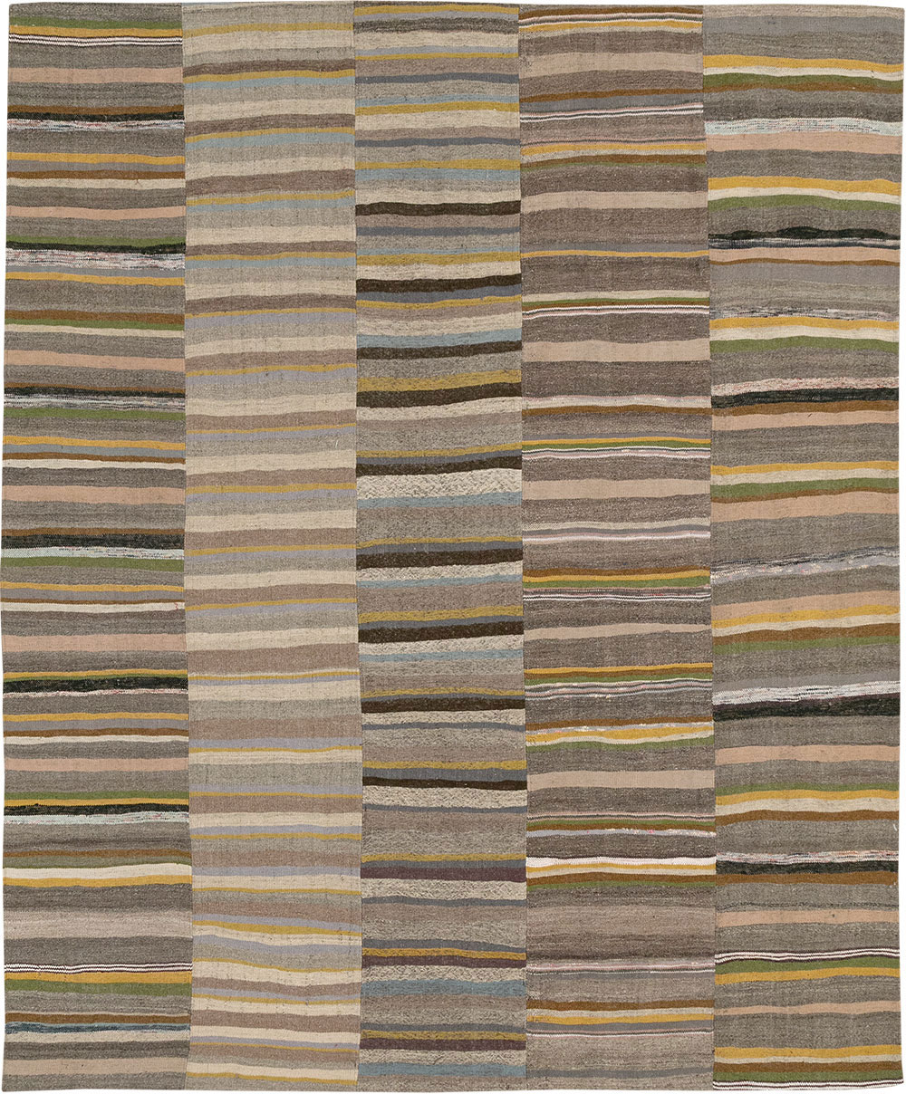 Vintage Turkish Flatweave Kilim Room Size Carpet, No.33095 - Gsblank