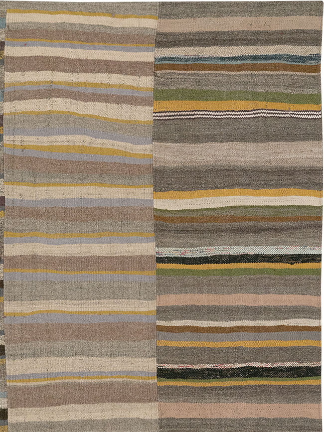 Vintage Turkish Flatweave Kilim Room Size Carpet, No.33095 - Gsblank