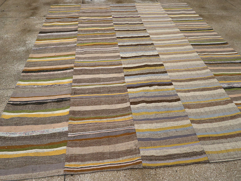 Vintage Turkish Flatweave Kilim Room Size Carpet, No.33095 - Gsblank