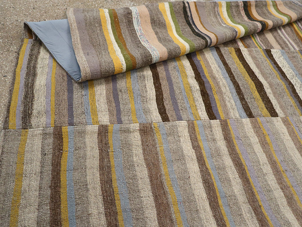 Vintage Turkish Flatweave Kilim Room Size Carpet, No.33095 - Gsblank