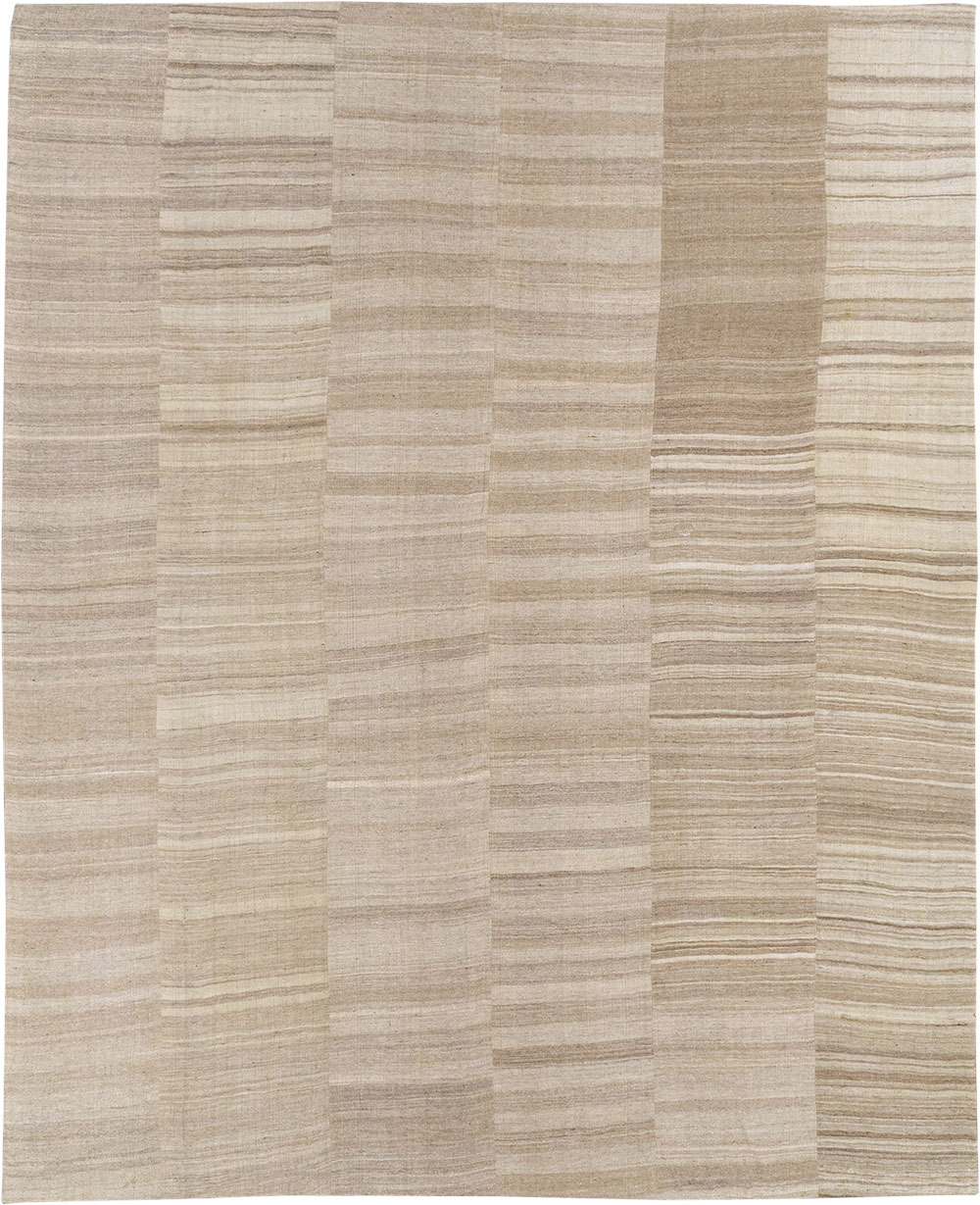 Vintage Turkish Flatweave Kilim Large Room Size Carpet, No.33097 - Gsblank