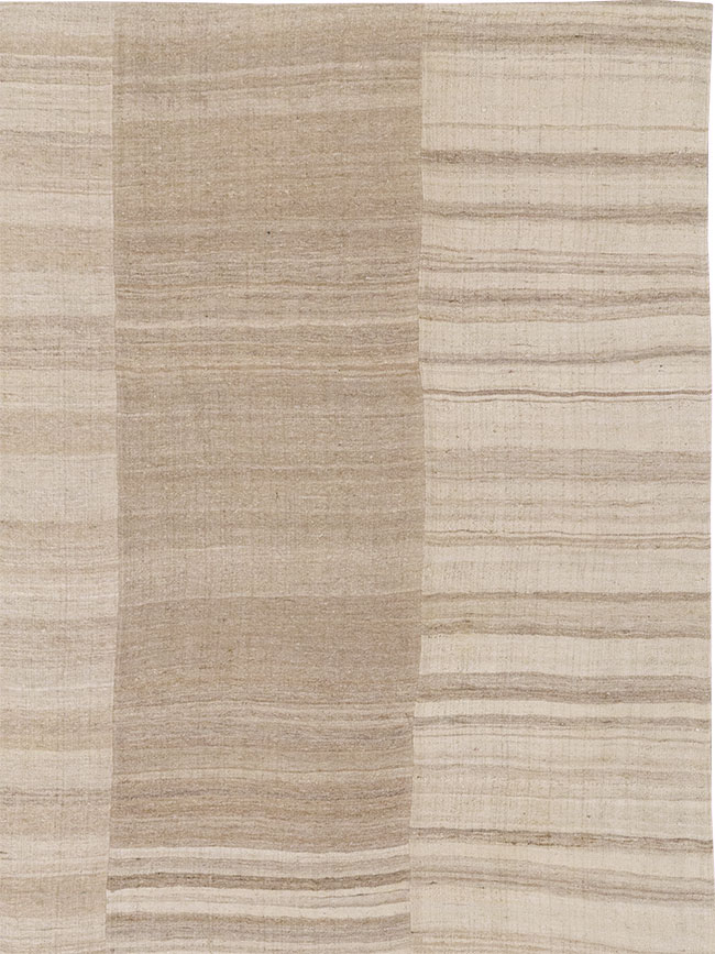 Vintage Turkish Flatweave Kilim Large Room Size Carpet, No.33097 - Gsblank