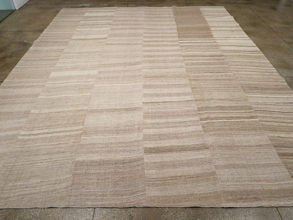 Vintage Turkish Flatweave Kilim Large Room Size Carpet, No.33097 - Gsblank