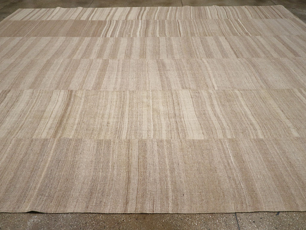 Vintage Turkish Flatweave Kilim Large Room Size Carpet, No.33097 - Gsblank