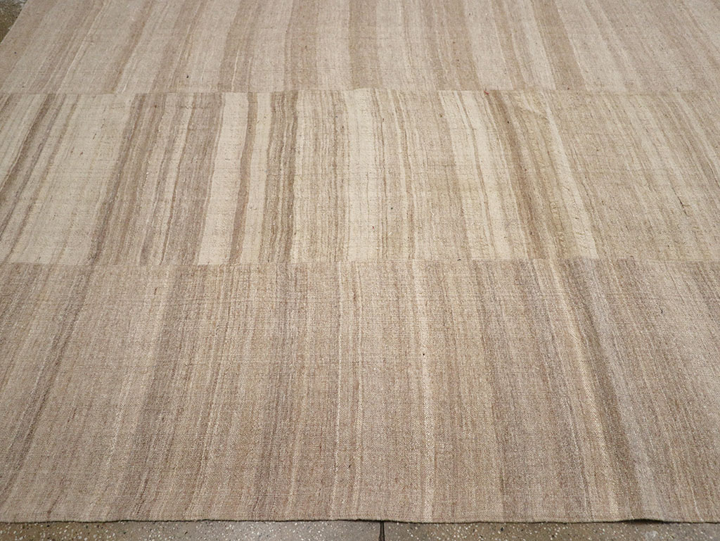 Vintage Turkish Flatweave Kilim Large Room Size Carpet, No.33097 - Gsblank