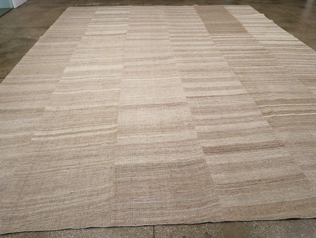 Vintage Turkish Flatweave Kilim Large Room Size Carpet, No.33097 - Gsblank