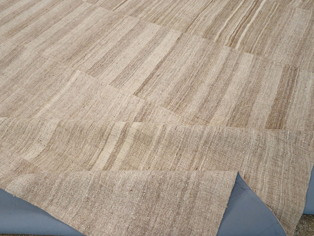 Vintage Turkish Flatweave Kilim Large Room Size Carpet, No.33097 - Gsblank