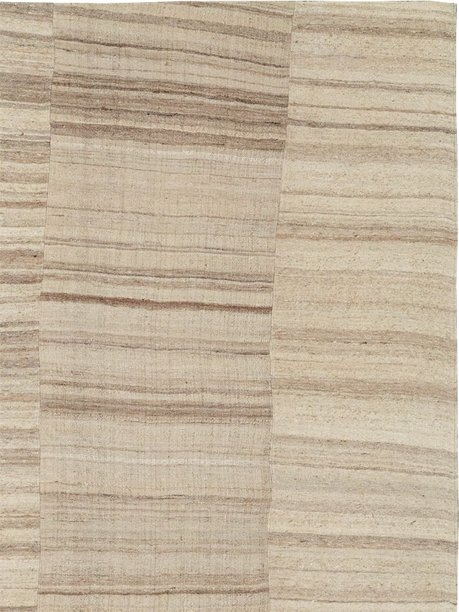 Vintage Turkish Flatweave Kilim Large Room Size Carpet, No.33098 - Gsblank