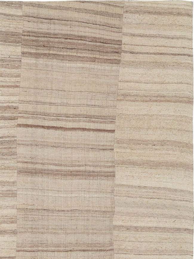 Vintage Turkish Flatweave Kilim Large Room Size Carpet, No.33098 - Gsblank