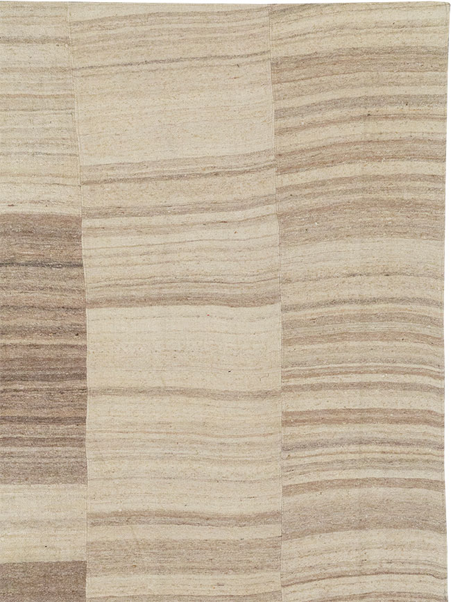 Vintage Turkish Flatweave Kilim Large Room Size Carpet, No.33098 - Gsblank