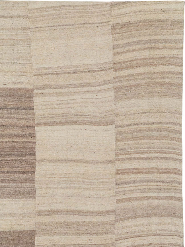 Vintage Turkish Flatweave Kilim Large Room Size Carpet, No.33098 - Gsblank