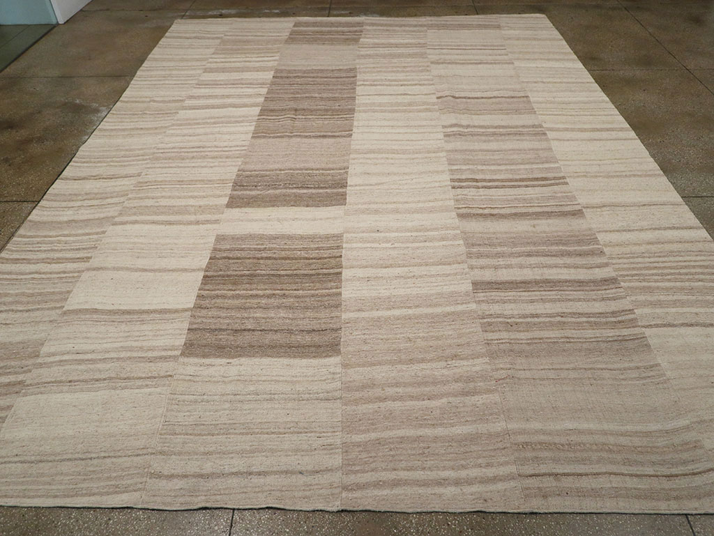 Vintage Turkish Flatweave Kilim Large Room Size Carpet, No.33098 - Gsblank