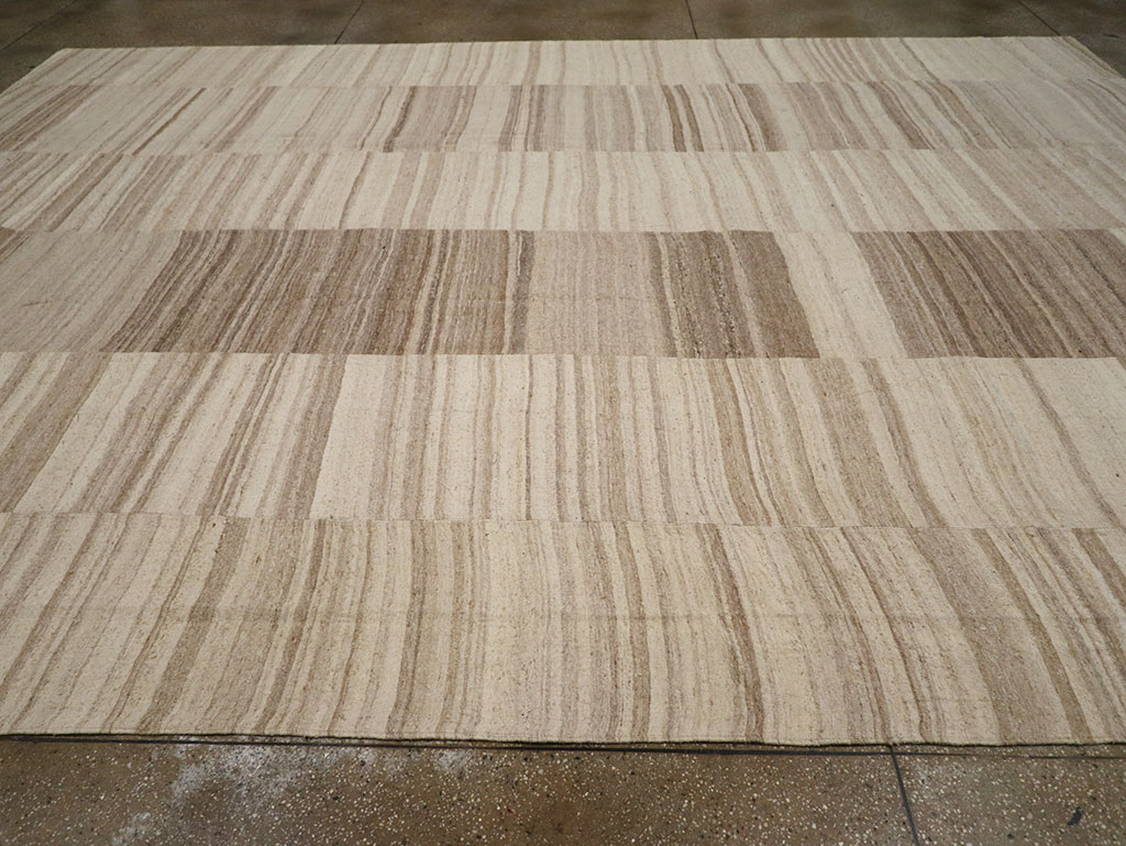 Vintage Turkish Flatweave Kilim Large Room Size Carpet, No.33098 - Gsblank