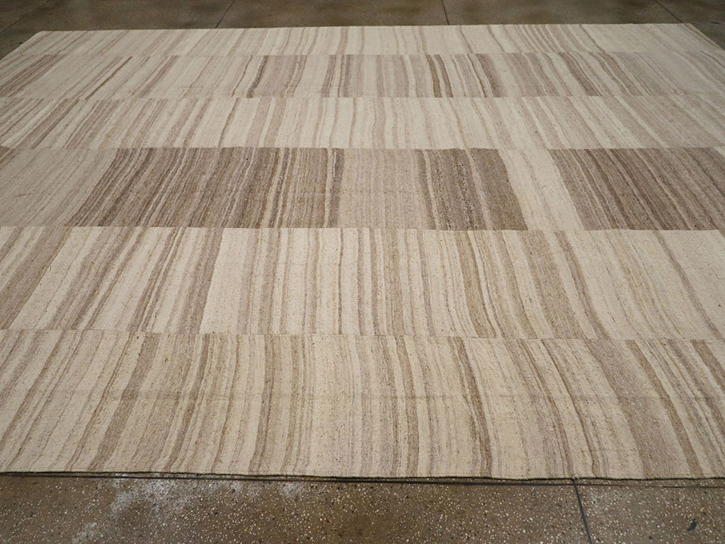 Vintage Turkish Flatweave Kilim Large Room Size Carpet, No.33098 - Gsblank