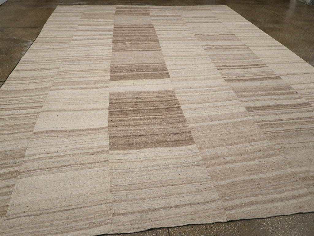 Vintage Turkish Flatweave Kilim Large Room Size Carpet, No.33098 - Gsblank