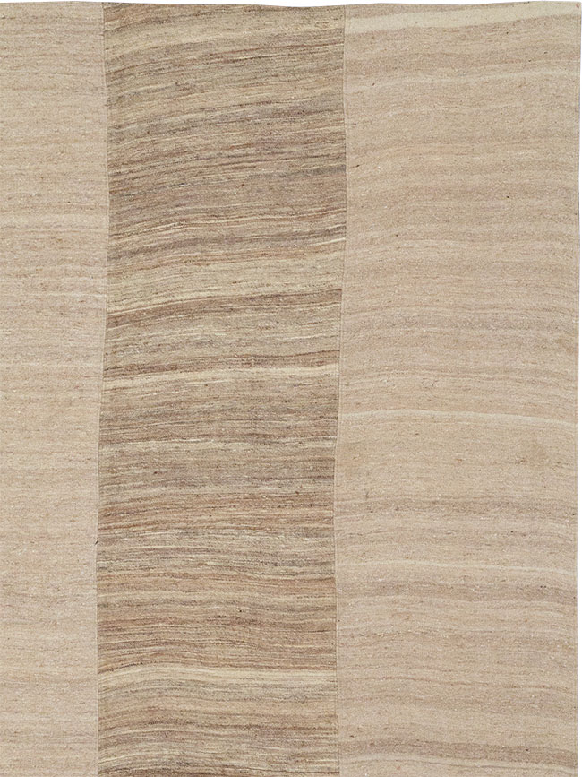 Vintage Turkish Flatweave Kilim Large Square Room Size Carpet, No.33101 - Gsblank