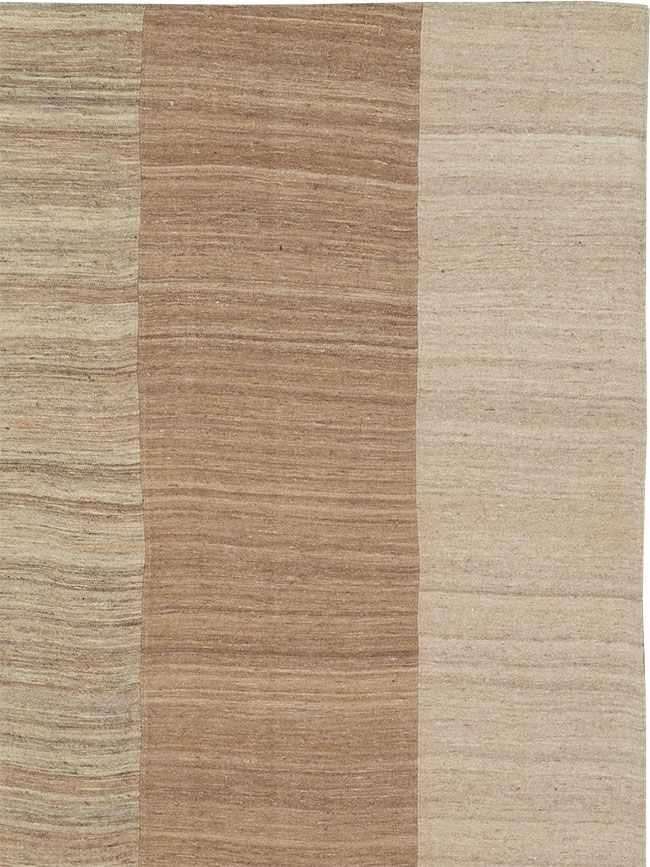 Vintage Turkish Flatweave Kilim Large Square Room Size Carpet, No.33101 - Gsblank