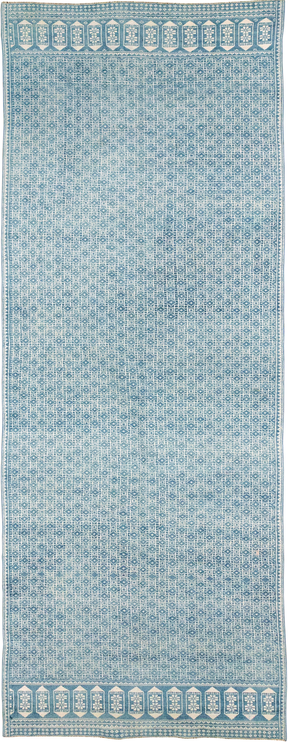 Vintage Turkish Flatweave Kilim Long and Narrow Carpet, No.33114 - Gsblank