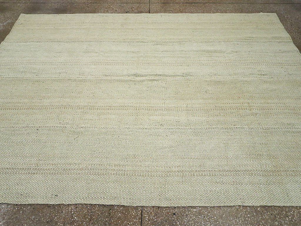 Modern Turkish Flatweave Accent Carpet, No.33115 - Gsblank