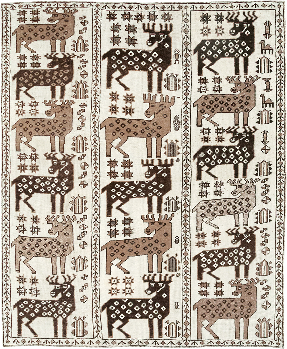 Vintage Turkish Pictorial Room Size Carpet, No.33119 - Gsblank