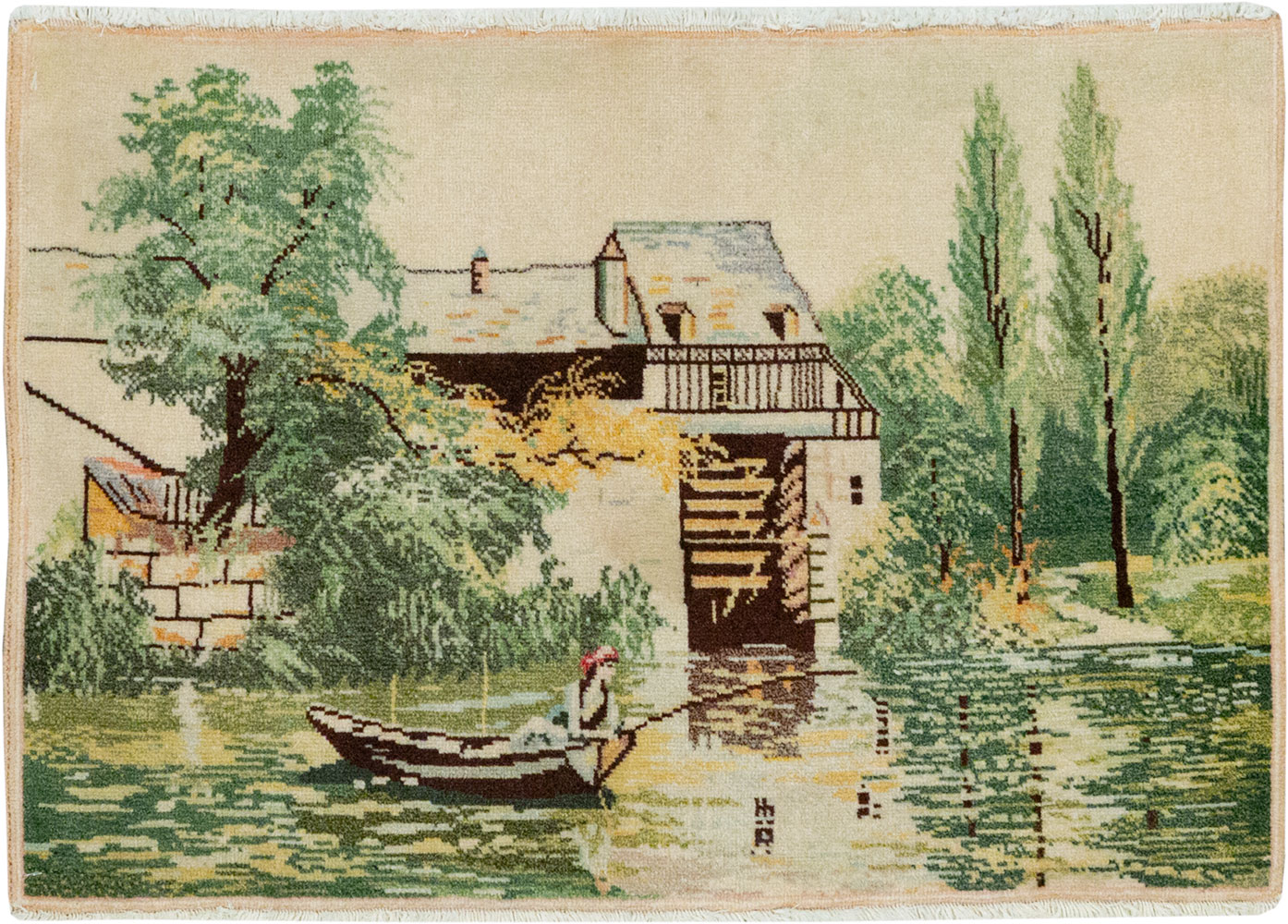 Vintage Persian Tabriz Pictorial Rug, No.33122 - Gsblank