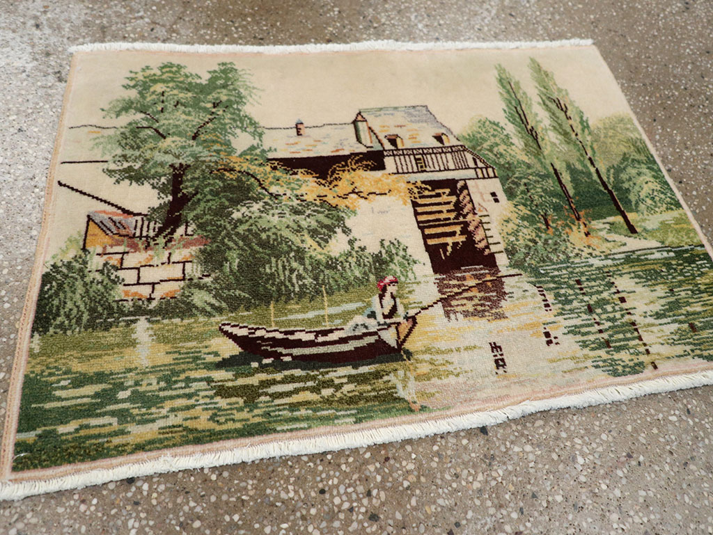 Vintage Persian Tabriz Pictorial Rug, No.33122 - Gsblank