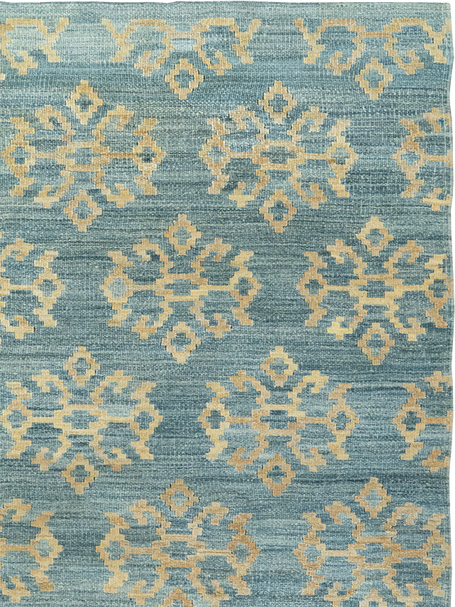 Modern Turkish Flatweave Kilim Accent Rug, No.33124 - Gsblank