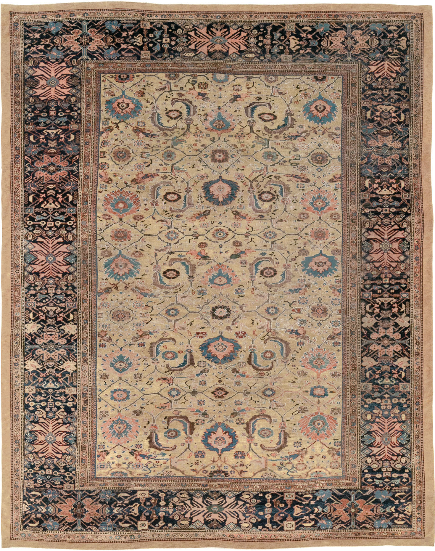 Antique Persian Sultanabad Room Size Carpet, No.33126 - Gsblank