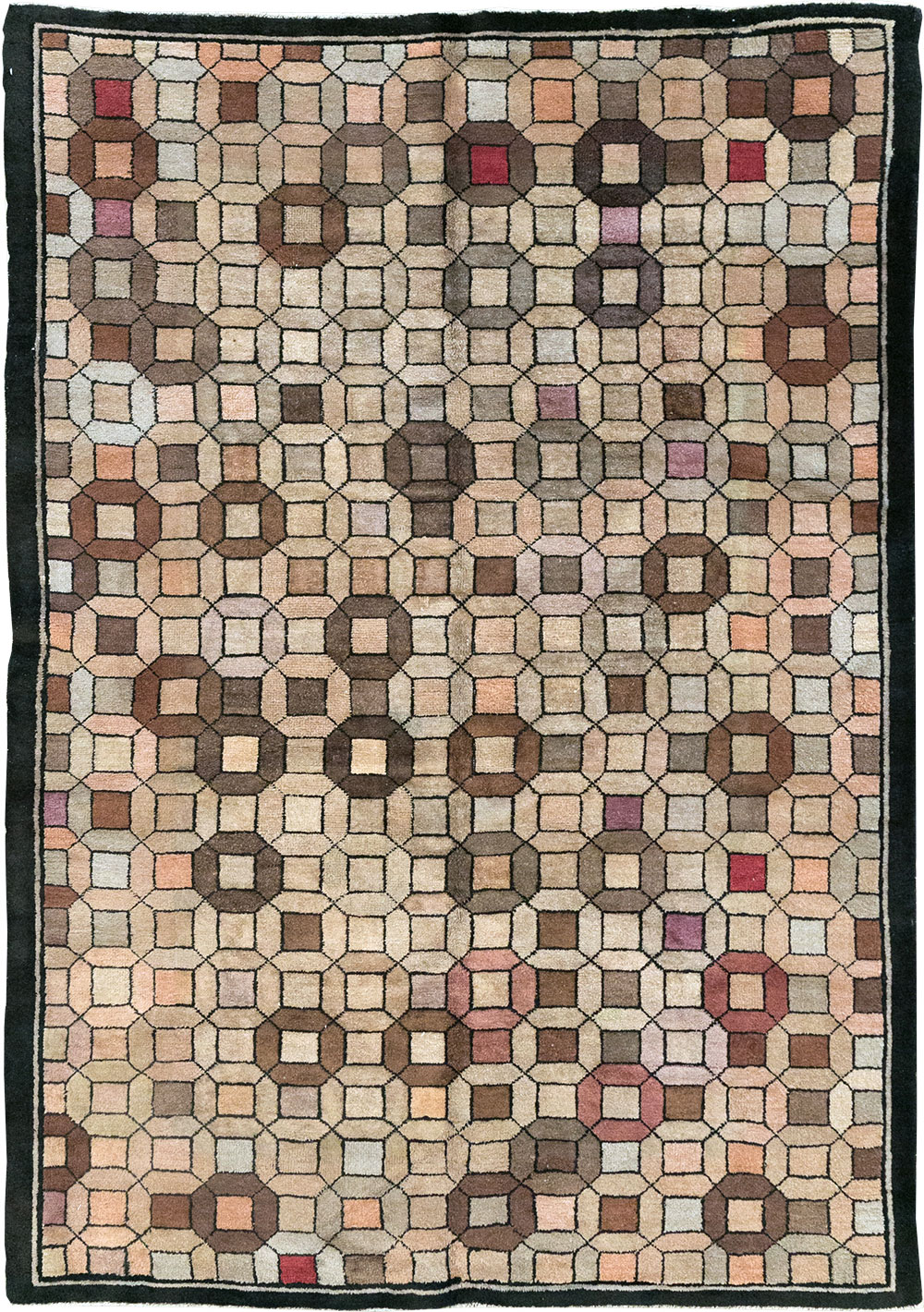 Vintage Chinese Art Deco Accent Rug, No.33133 - Gsblank