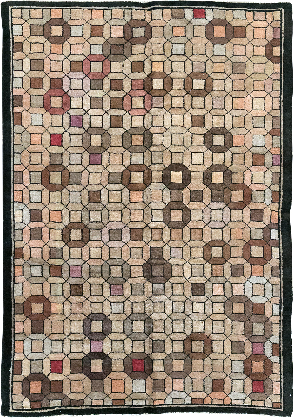 Vintage Chinese Art Deco Accent Rug, No.33133 - Gsblank