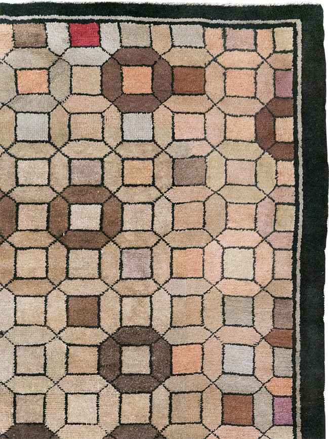 Vintage Chinese Art Deco Accent Rug, No.33133 - Gsblank